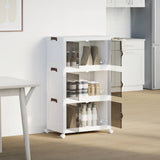 Vidaxl opbergbox stapelbaar met wielen 3-laags 75 l 64x39,5x110,5 cm