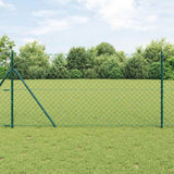 Vidaxl afrasteringspaal groen 10 x 1 m (60 x 60 mm gaas) staal en pvc