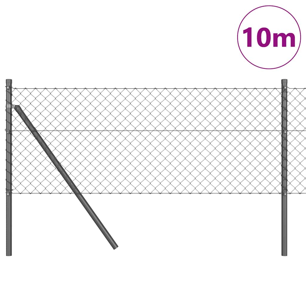 Vidaxl afrasteringspaal grijs 10 x 0,6 m (40 x 40 mm gaas)
