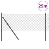 Vidaxl afrasteringspaal grijs 25 x 0,6 m (40 x 40 mm gaas)