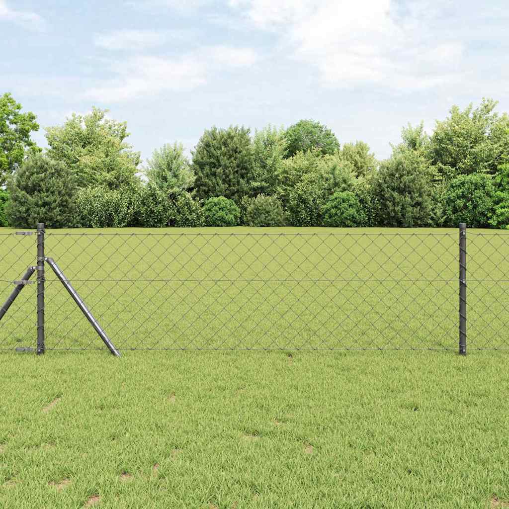 Vidaxl afrasteringspaal grijs 25 x 0,6 m (60 x 60 mm gaas)