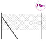 Vidaxl afrasteringspaal grijs 25 x 0,6 m (60 x 60 mm gaas)