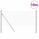 Vidaxl afrasteringspaal zilver 10 x 0,8 m (40 x 40 mm gaas) staal