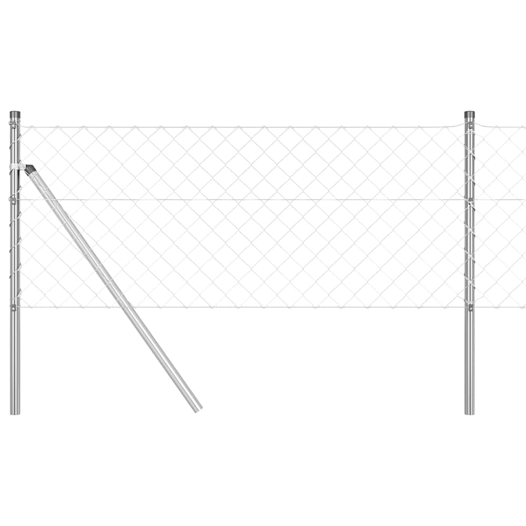 Vidaxl afrasteringspaal zilver 10 x 0,6 m (60 x 60 mm gaas) staal