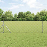 Vidaxl afrasteringspaal zilver 25 x 0,6 m (60 x 60 mm gaas) staal