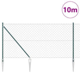 Vidaxl afrasteringspaal groen 10 x 1 m (60 x 60 mm gaas) staal en pvc