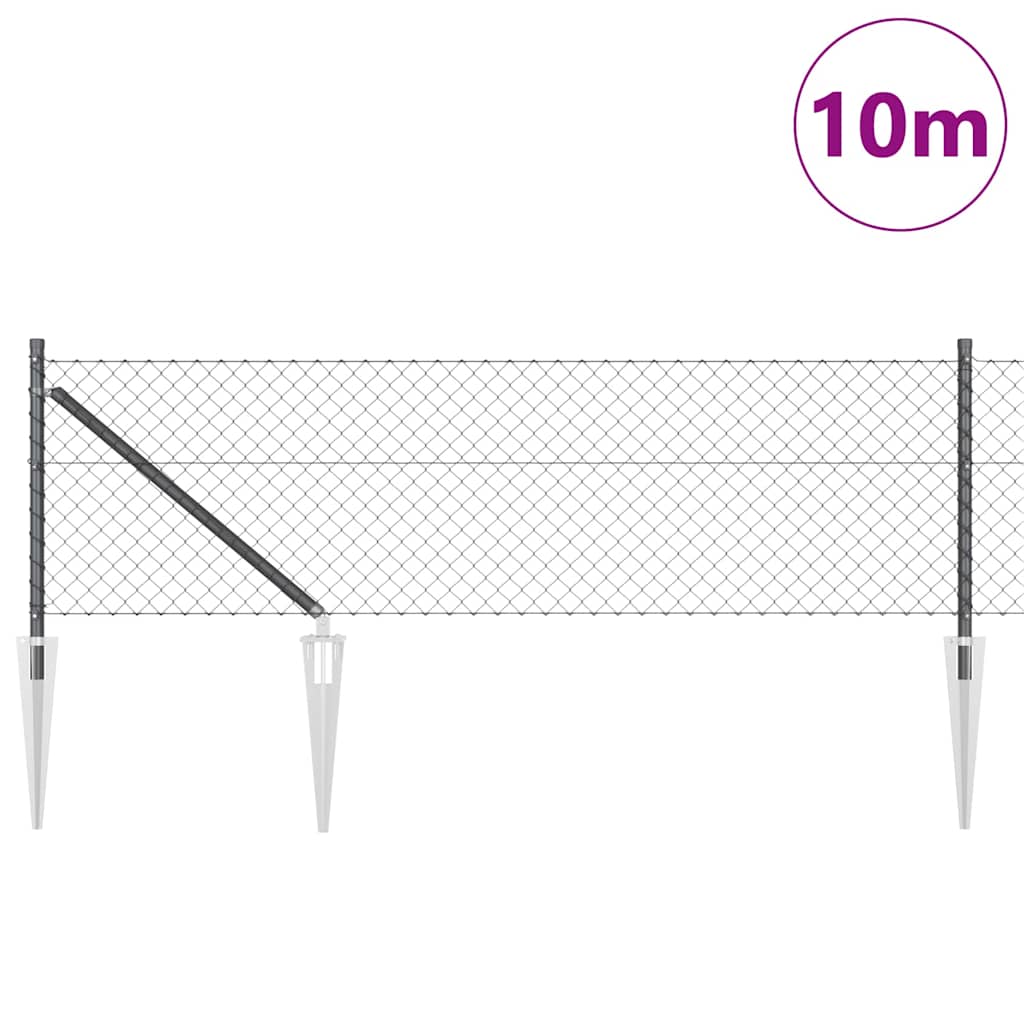 Vidaxl afrasteringspaal grijs 10 x 0,8 m (40 x 40 mm gaas)