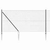 Vidaxl afrasteringspaal grijs 10 x 1 m (40 x 40 mm gaas) staal en pvc