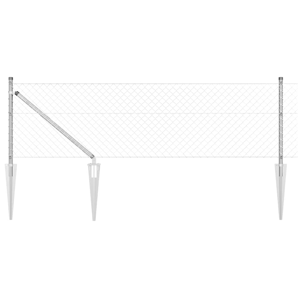 Vidaxl afrasteringspaal zilver 10 x 0,4 m (40 x 40 mm gaas) staal