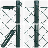 Vidaxl afrasteringspaal groen 10 x 1 m (60 x 60 mm gaas) staal en pvc