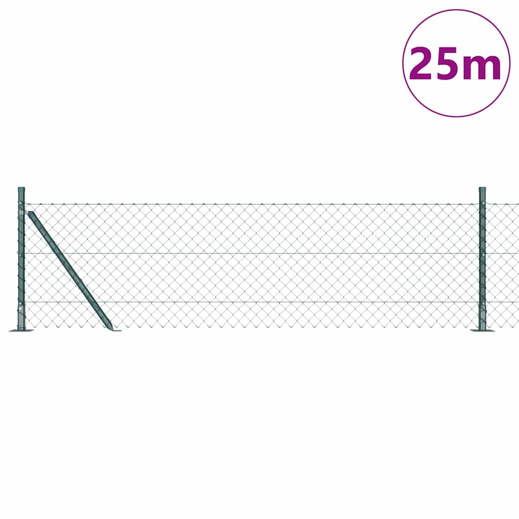 Vidaxl afrasteringspaal groen 25 x 0,4 m (40 x 40 mm gaas)