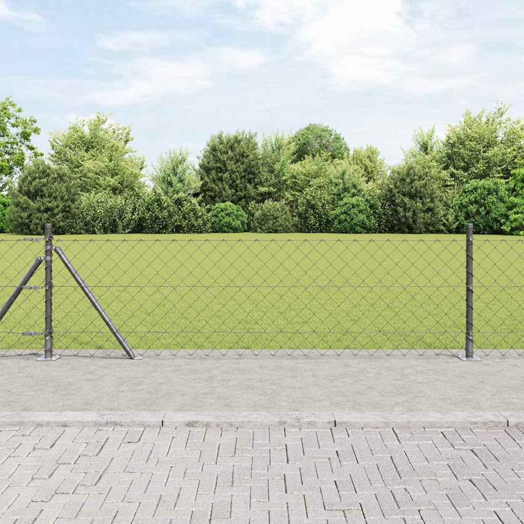 Vidaxl afrasteringspaal grijs 10 x 0,4 m (60 x 60 mm gaas)
