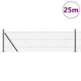 Vidaxl afrasteringspaal grijs 25 x 0,4 m (40 x 40 mm gaas)
