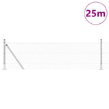 Vidaxl afrasteringspaal zilver 25 x 0,4 m (40 x 40 mm gaas) staal