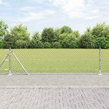 Vidaxl afrasteringspaal zilver 25 x 0,6 m (60 x 60 mm gaas) staal