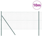 Vidaxl hek met paal groen 1,4 x 10 m staal en pvc