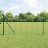 Vidaxl hek met paal groen 1,4 x 10 m staal en pvc