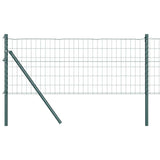Vidaxl hek met paal groen 0,4 x 10 m staal en pvc