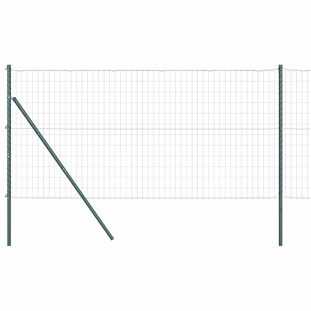Vidaxl hek met paal groen 1 x 10 m staal en pvc