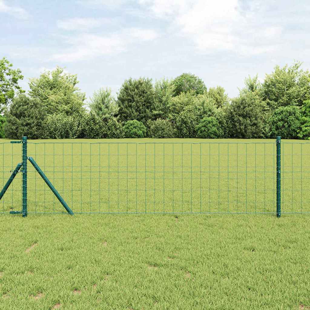 Vidaxl hek met paal groen 0,6 x 10 m staal en pvc