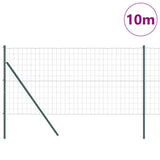 Vidaxl hek met paal groen 1 x 10 m staal en pvc