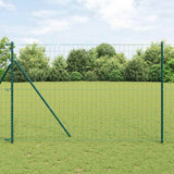 Vidaxl hek met paal groen 1,5 x 10 m staal en pvc
