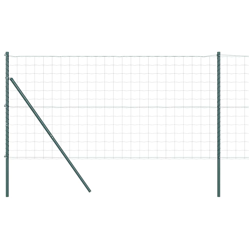 Vidaxl hek met paal groen 1,4 x 10 m staal en pvc