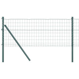 Vidaxl hek met paal groen 0,6 x 25 m staal en pvc