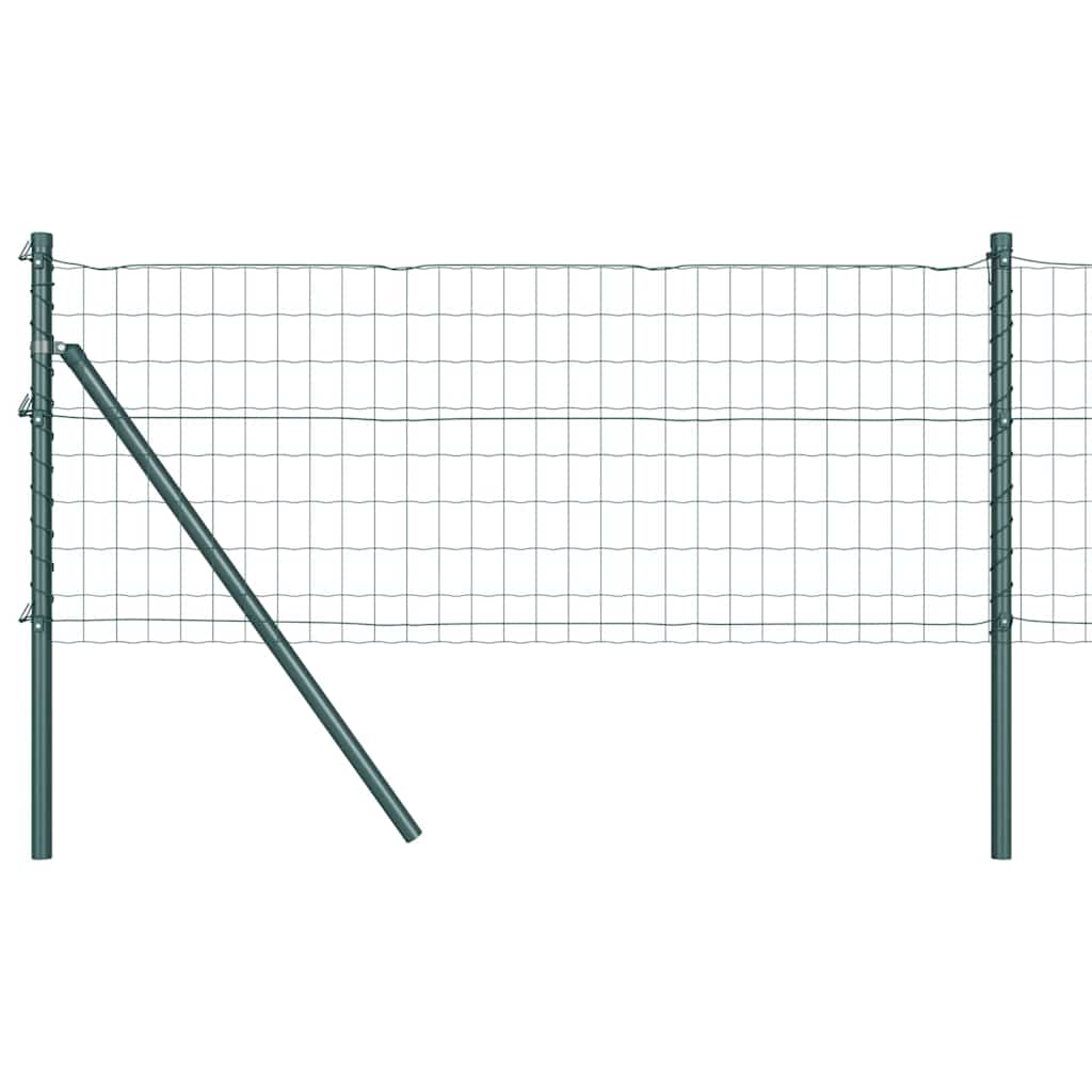Vidaxl hek met paal groen 0,8 x 25 m staal en pvc
