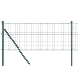 Vidaxl hek met paal groen 0,4 x 25 m staal en pvc