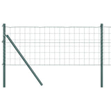 Vidaxl hek met paal groen 0,8 x 25 m staal en pvc