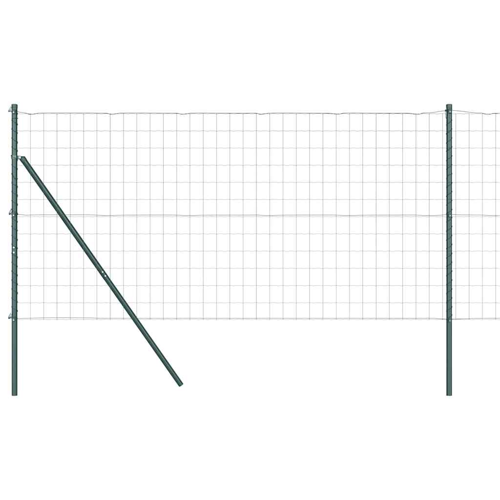 Vidaxl hek met paal groen 1 x 25 m staal en pvc