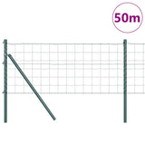 Vidaxl hek met paal groen 0,4 x 50 m staal en pvc