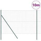 Vidaxl hek met paal groen 1,6 x 10 m staal en pvc