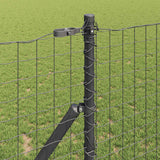 Vidaxl hek met paal grijs 1 x 10 m staal en pvc