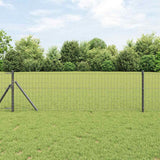 Vidaxl hek met paal grijs 0,4 x 10 m staal en pvc