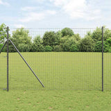 Vidaxl hek met paal grijs 1,6 x 10 m staal en pvc