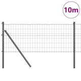 Vidaxl hek met paal grijs 0,8 x 10 m staal en pvc
