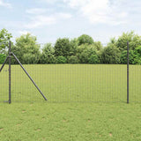 Vidaxl hek met paal grijs 1,4 x 10 m staal en pvc