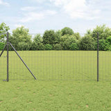 Vidaxl hek met paal grijs 1,4 x 10 m staal en pvc