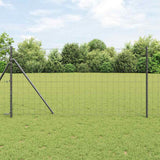 Vidaxl hek met paal grijs 1 x 10 m staal