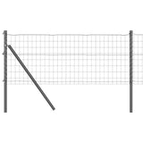 Vidaxl hek met paal grijs 0,6 x 25 m staal en pvc