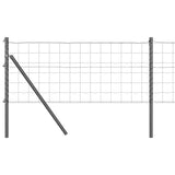 Vidaxl hek met paal grijs 0,4 x 50 m staal en pvc