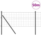 Vidaxl hek met paal grijs 0,4 x 50 m staal en pvc