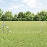 Vidaxl hek met paal zilver 0,6 x 10 m staal en pvc
