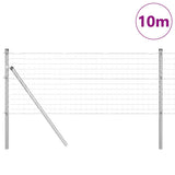 Vidaxl hek met paal zilver 0,6 x 10 m staal en pvc