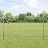 Vidaxl hek met paal zilver 1,5 x 10 m staal en pvc