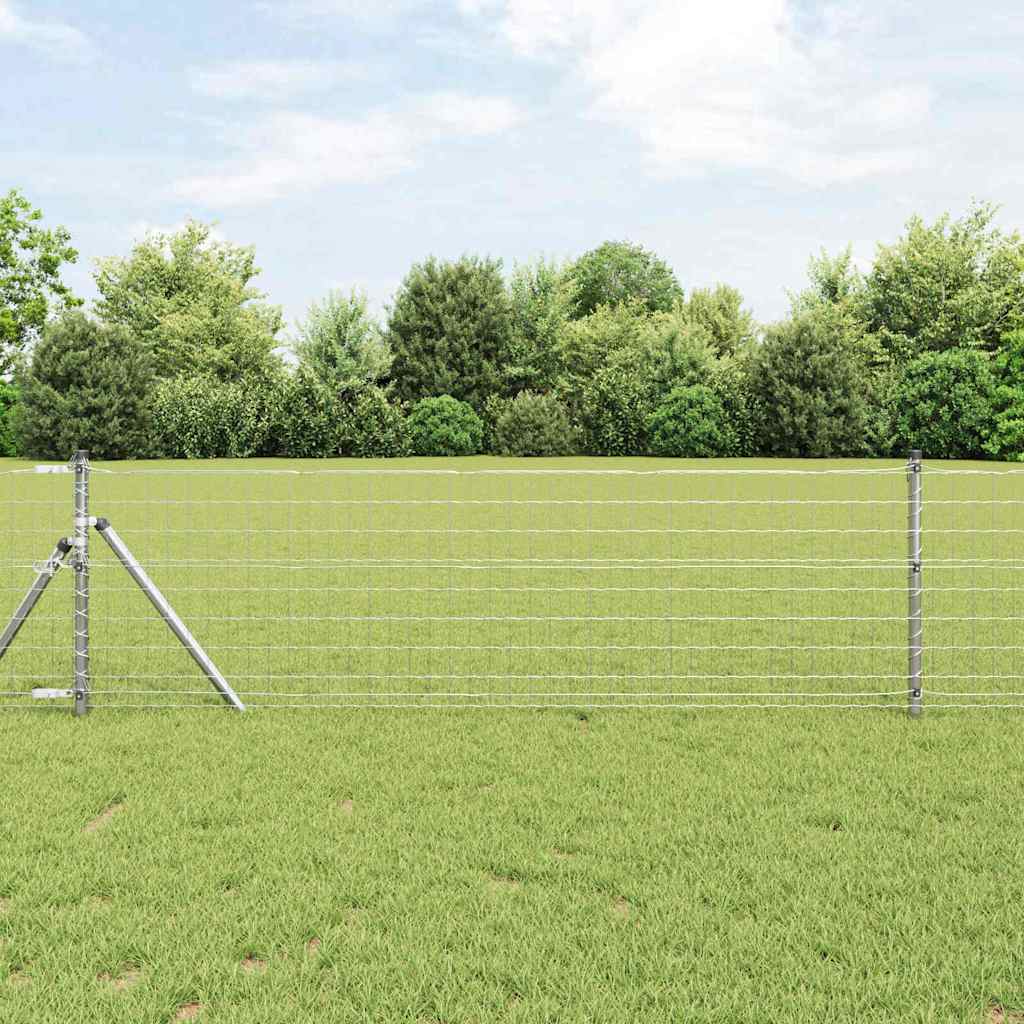 Vidaxl hek met paal zilver 0,6 x 10 m staal en pvc
