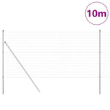 Vidaxl hek met paal zilver 1,4 x 10 m staal en pvc