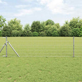 Vidaxl hek met paal zilver 0,8 x 10 m staal en pvc